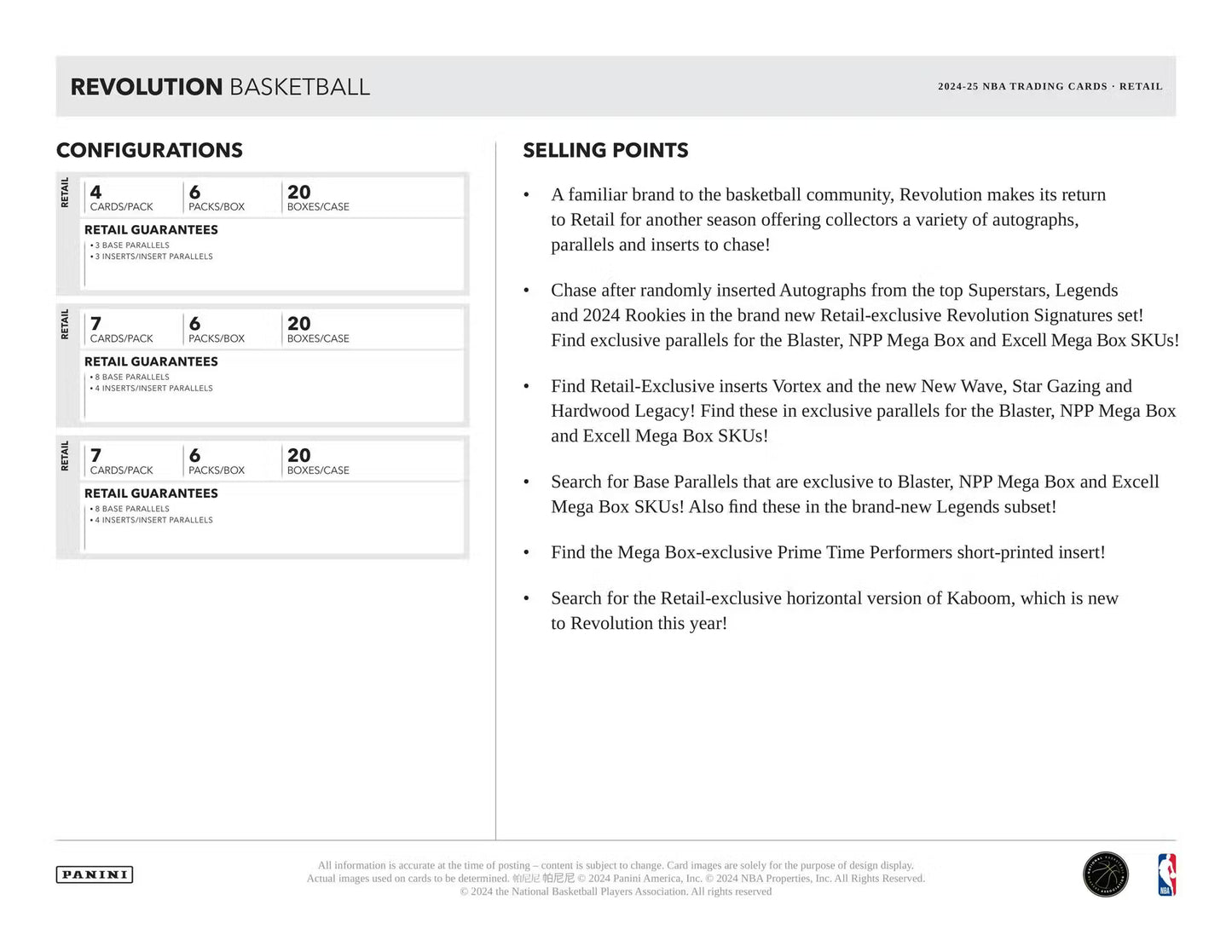 PANINI Revolution Basketball 2024/25 – Blaster Pack (4 Cartes)
