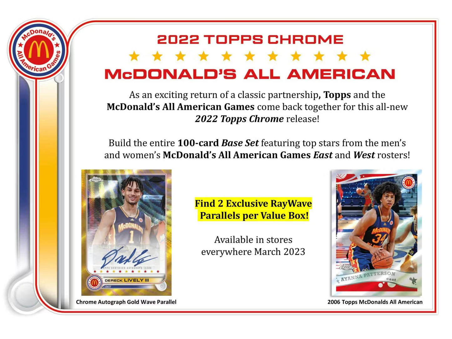 TOPPS McDonald’s All American Chrome Basketball 2022 – Boîte Blaster Cartes Basketball
