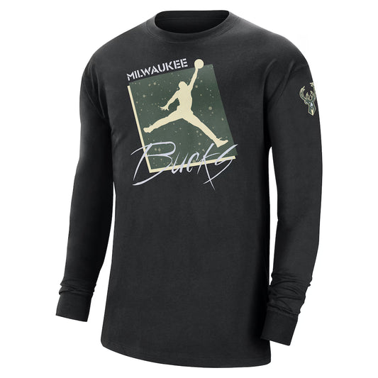 JORDAN - T-shirt Manches Longues Milwaukee Bucks Courtside Max 90 Vintage