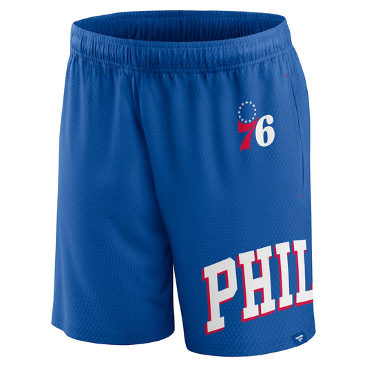 FANATICS - Short Philadelphia 76ers Free Throw Mesh Royal Taille M
