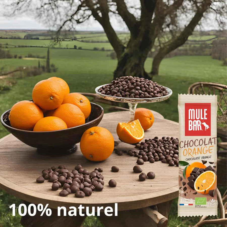 MULEBAR – Barre Énergétique Bio & Vegan 40g Chocolat Orange
