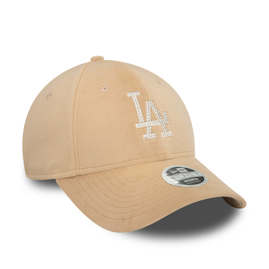 NEW ERA – Casquette 9FORTY Adjustable LA Dodgers Velour Diamante Beige Clair – Femme