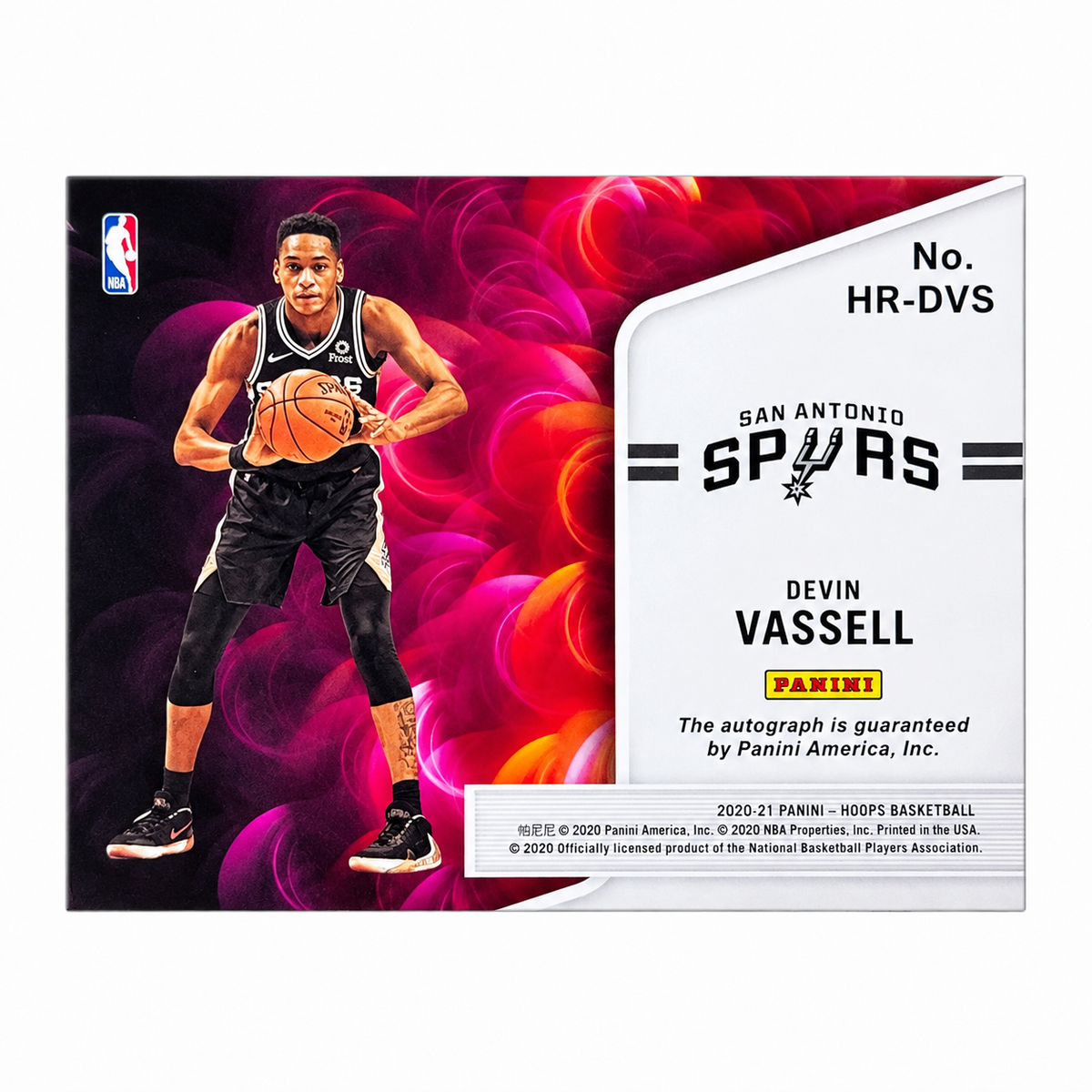 PANINI – Carte Autographe Devin Vassell NBA Hoops 2020-2021