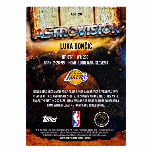 TOPPS - Carte Luka Dončić Los Angeles Lakers – AstroVision – CASE HIT SSP