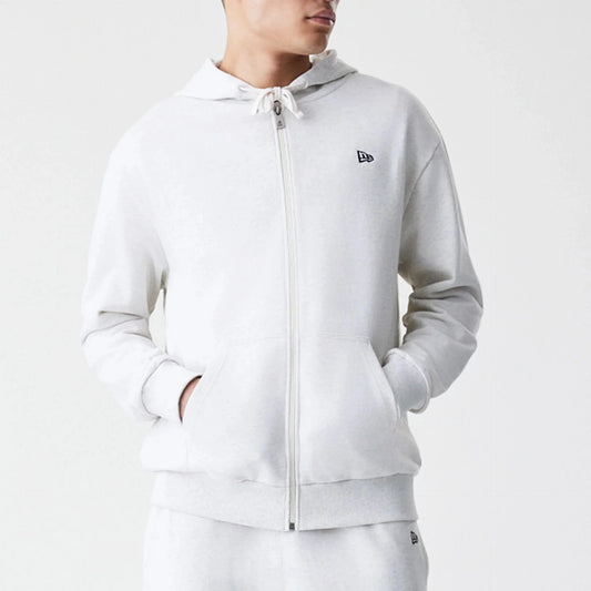 NEW ERA – Sweat à Capuche Zippé Oversize Premium Gris Clair – Réf. 60752360