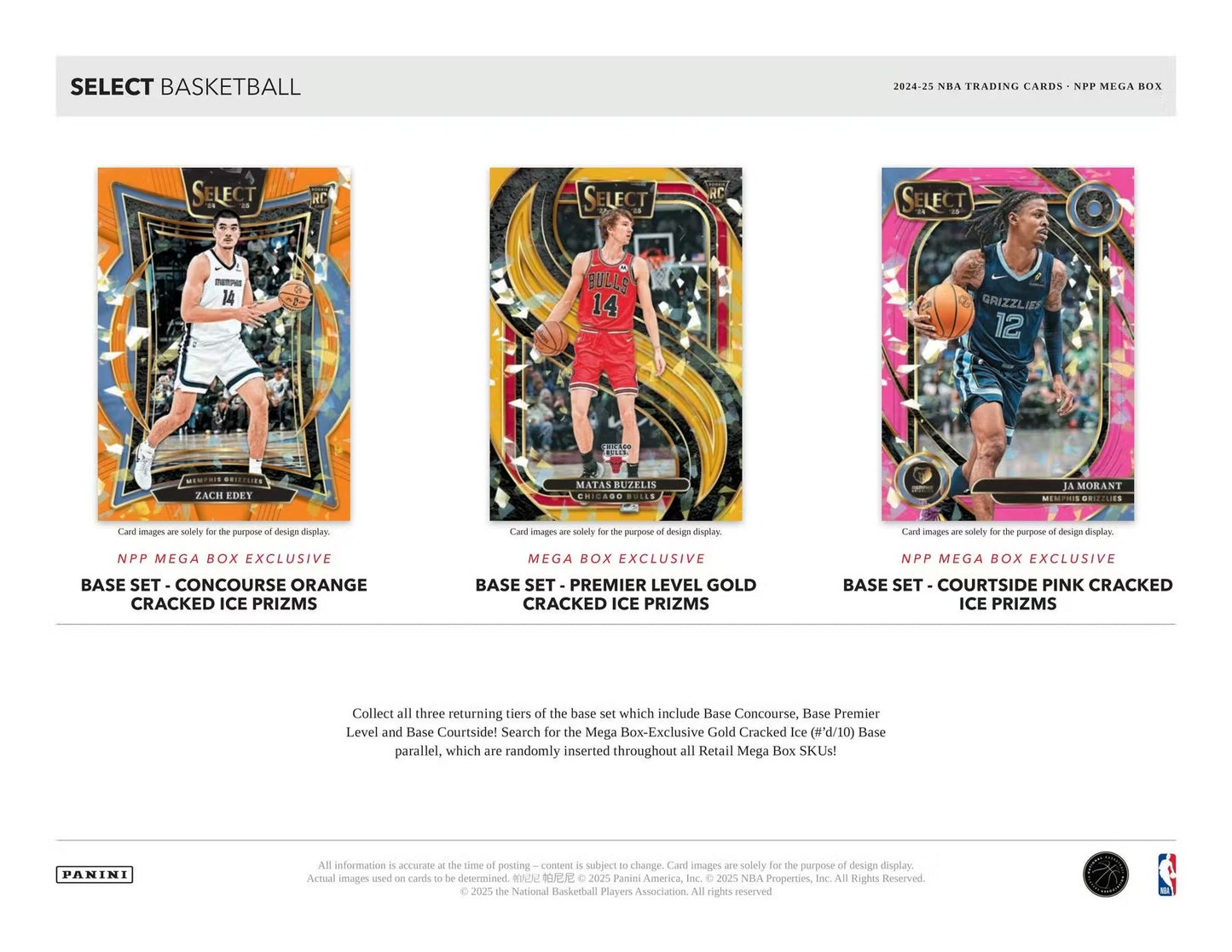 PANINI - Select Basketball 2024/25 – Mega Box Red & Purple Cracked Ice