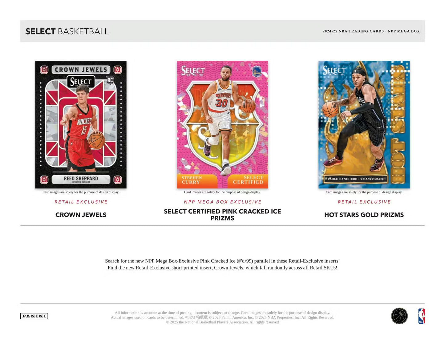 PANINI - Select Basketball 2024/25 – Mega Box Red & Purple Cracked Ice