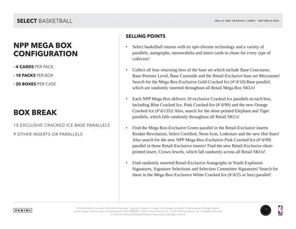 PANINI - Select Basketball 2024/25 – Mega Box Red & Purple Cracked Ice