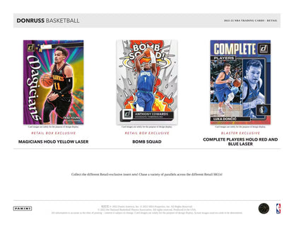 PANINI - Donruss Basketball 2022/23 – Boîte Blaster 6 Packs Cartes NBA
