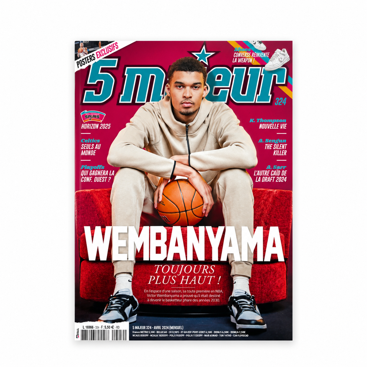 5 MAJEUR - N°324 – Victor Wembanyama – Toujours plus haut - Avril 2024