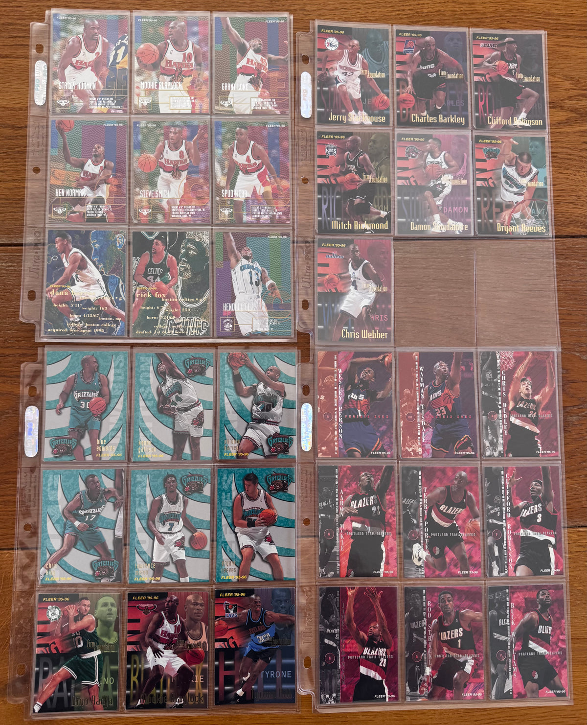 FLEER - Lot 232 Cartes NBA Fleer 1995-96 – Collection Vintage Basketball Années 90