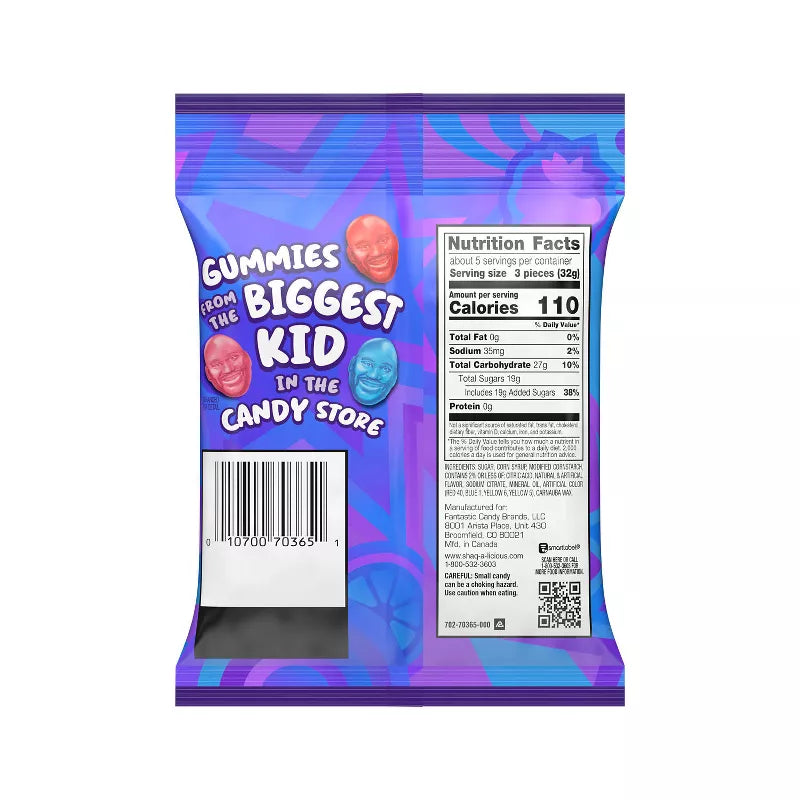 SHAQ A LICIOUS - Sachet de bonbons (saveurs fruits rouge)