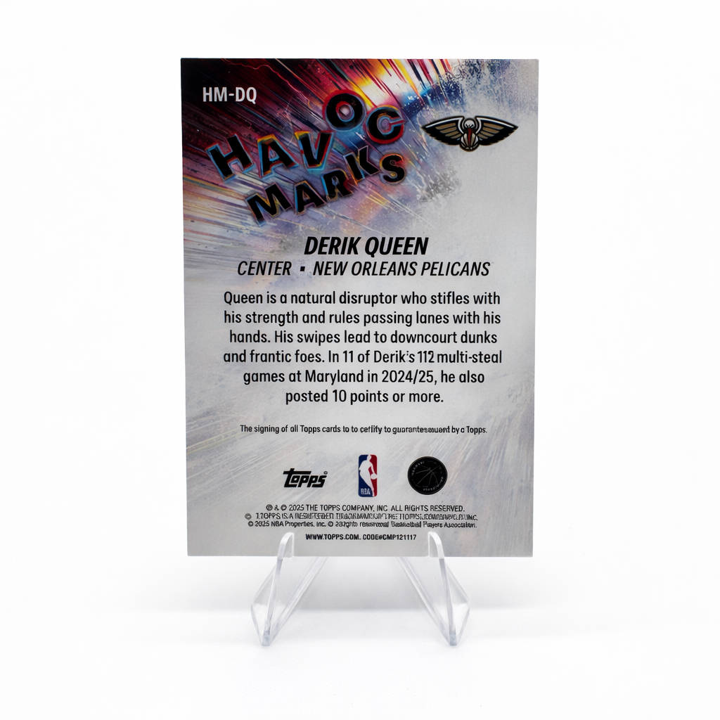 TOPPS - Auto ROOKIE Derik Queen RC New Orleans Pelicans 2025