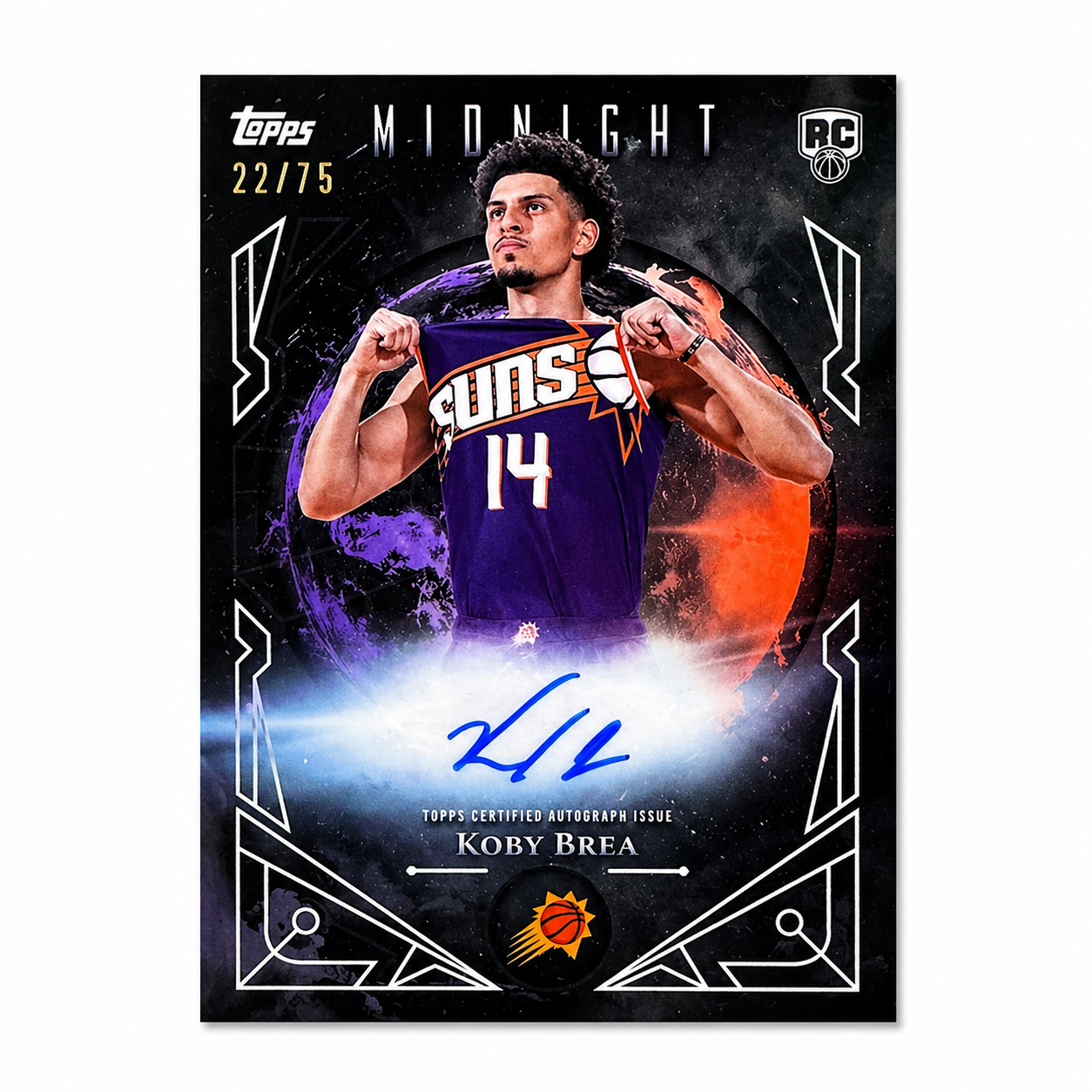 TOPPS- Carte Auto Koby Brea RC /75 – Midnight 2025 Phoenix Suns Rookie