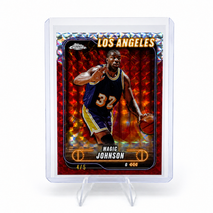 TOPPS CHROME- Carte Magic Johnson 4/5 – Los Angeles Lakers 2025