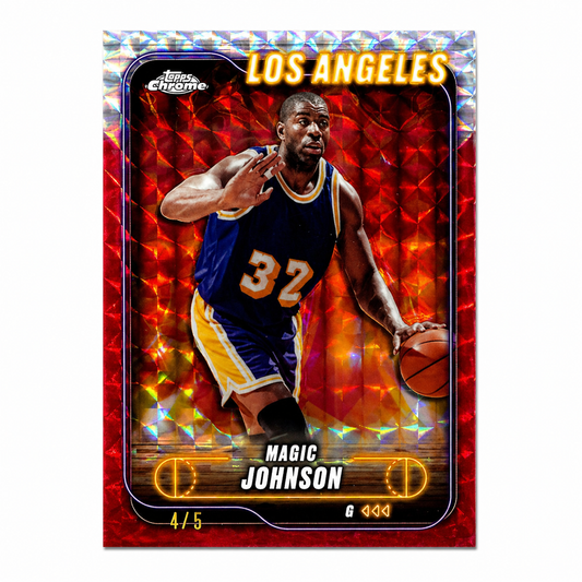 TOPPS CHROME- Carte Magic Johnson 4/5 – Los Angeles Lakers 2025