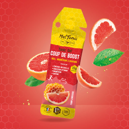 MELTONIC – Gel Énergétique Coup de Boost Miel, Magnésium & Guarana