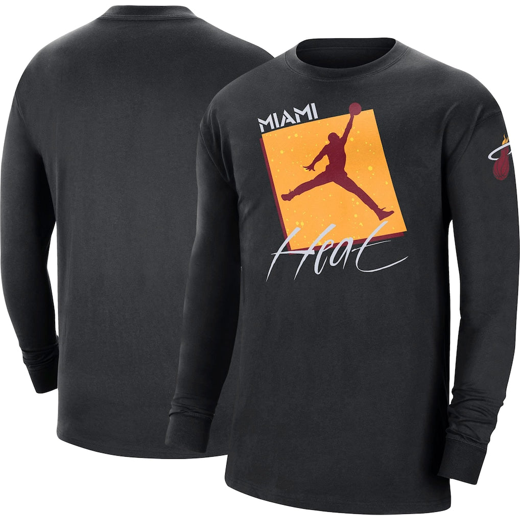 JORDAN - T-shirt Manches Longues Miami Heat Courtside Max 90 Vintage