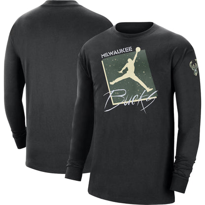 JORDAN - T-shirt Manches Longues Milwaukee Bucks Courtside Max 90 Vintage