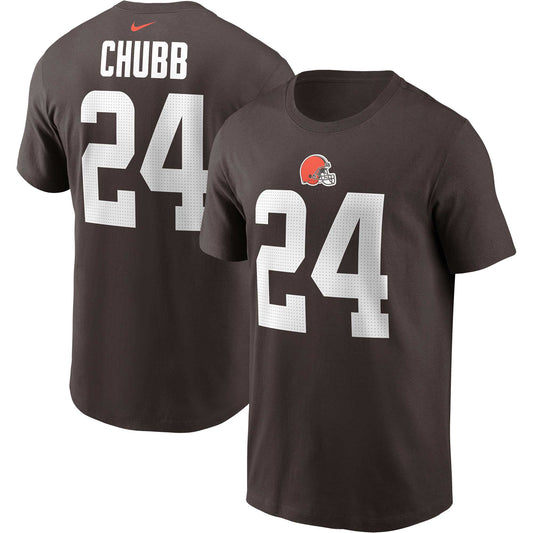 NIKE - T-shirt Nick Chubb Cleveland Browns Player Name & Number Marron - Taille M