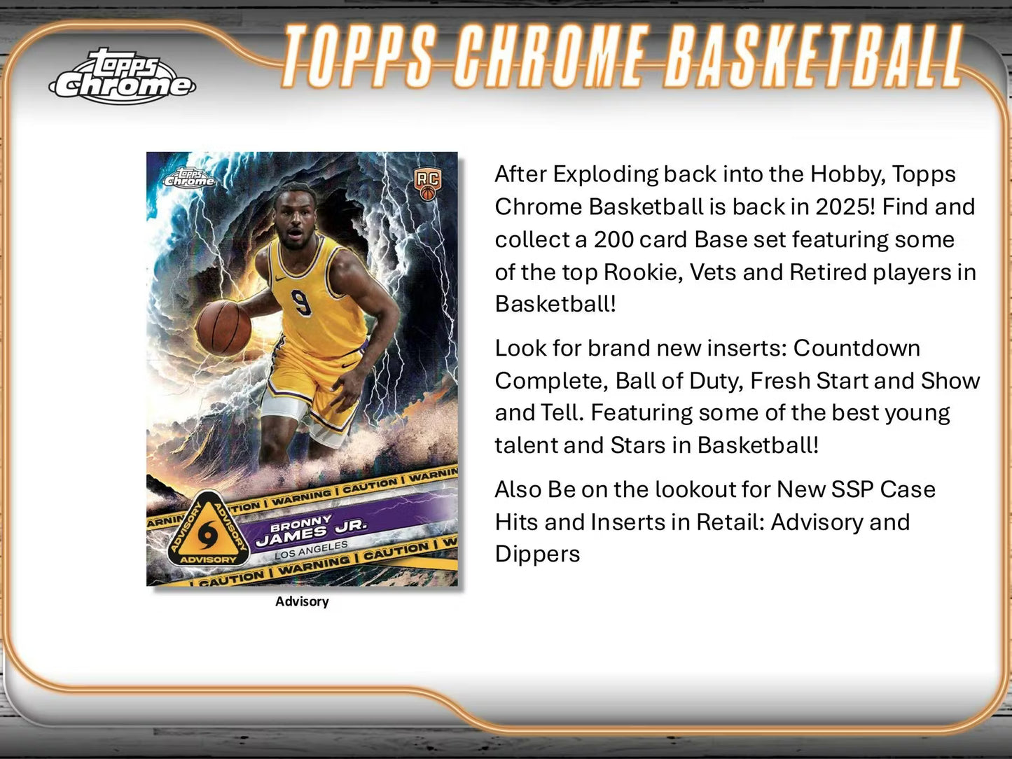 TOPPS Chrome Basketball 2024/25 – Mega Box Cartes NBA
