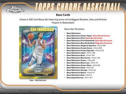TOPPS Chrome Basketball 2024/25 – Mega Box Cartes NBA