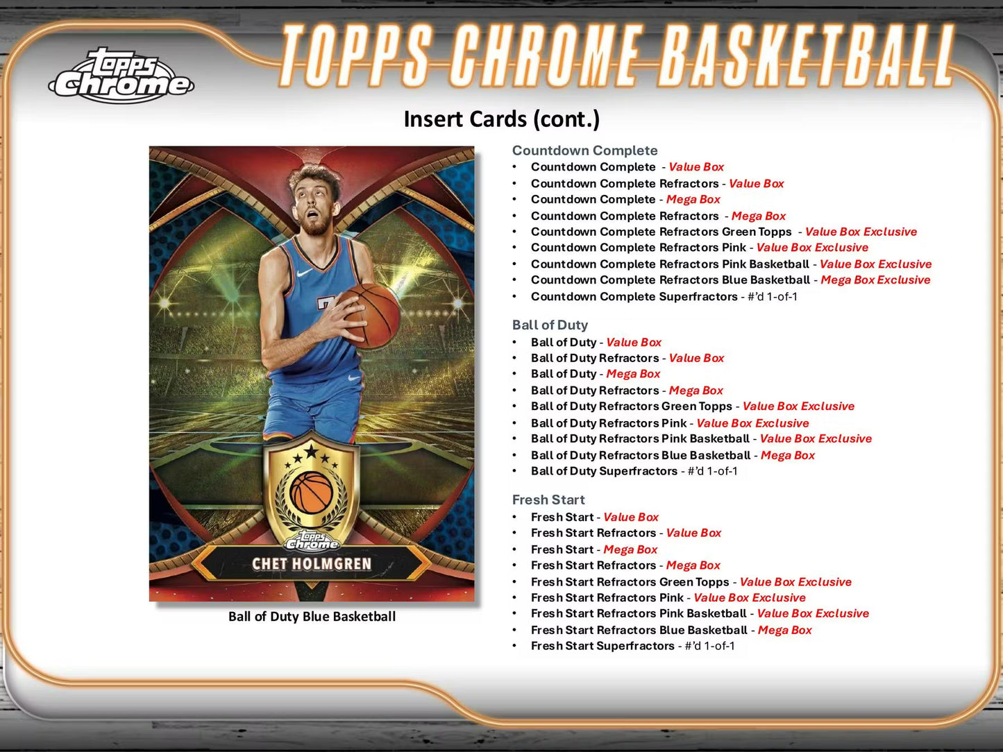 TOPPS Chrome Basketball 2024/25 – Mega Box Cartes NBA