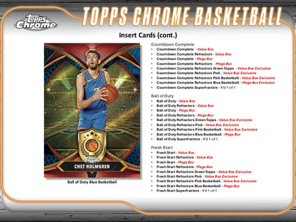 TOPPS Chrome Basketball 2024/25 – Mega Box Cartes NBA