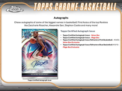 TOPPS Chrome Basketball 2024/25 – Mega Box Cartes NBA
