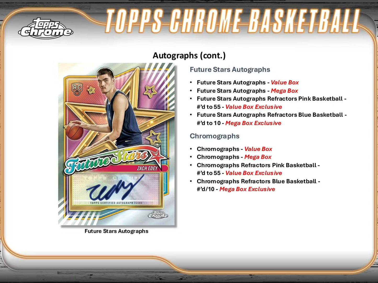 TOPPS Chrome Basketball 2024/25 – Mega Box Cartes NBA