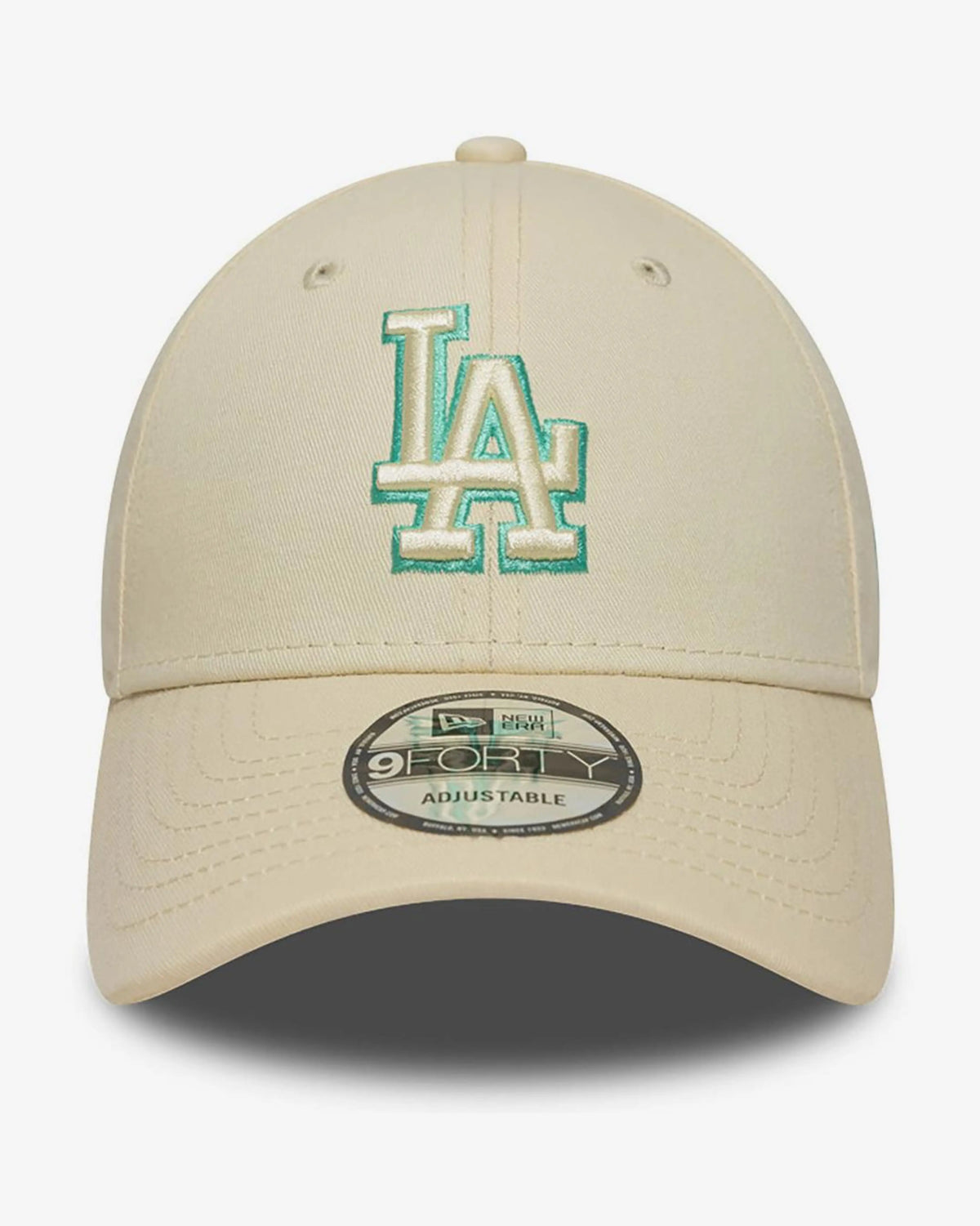 NEW ERA – Casquette Los Angeles Dodgers Team Outline Beige & Turquoise