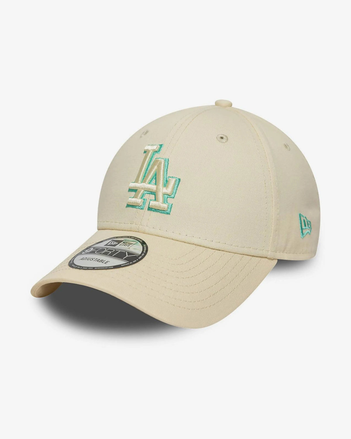 NEW ERA – Casquette Los Angeles Dodgers Team Outline Beige & Turquoise