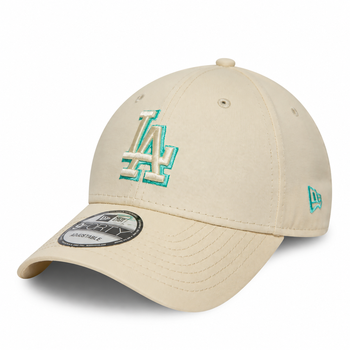 NEW ERA – Casquette Los Angeles Dodgers Team Outline Beige & Turquoise