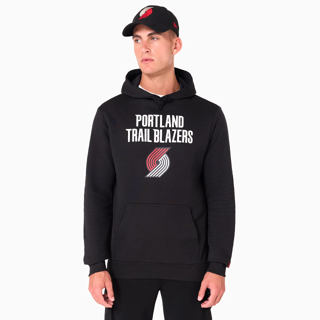 NEW ERA – Sweat à Capuche Portland Trail Blazers NBA Noir – Référence 60505451