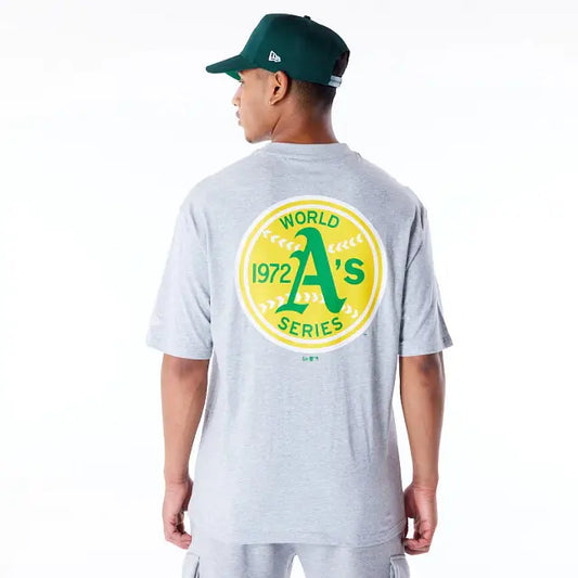 NEW ERA – T-shirt Oversize Oakland Athletics World Series Gris – MLB