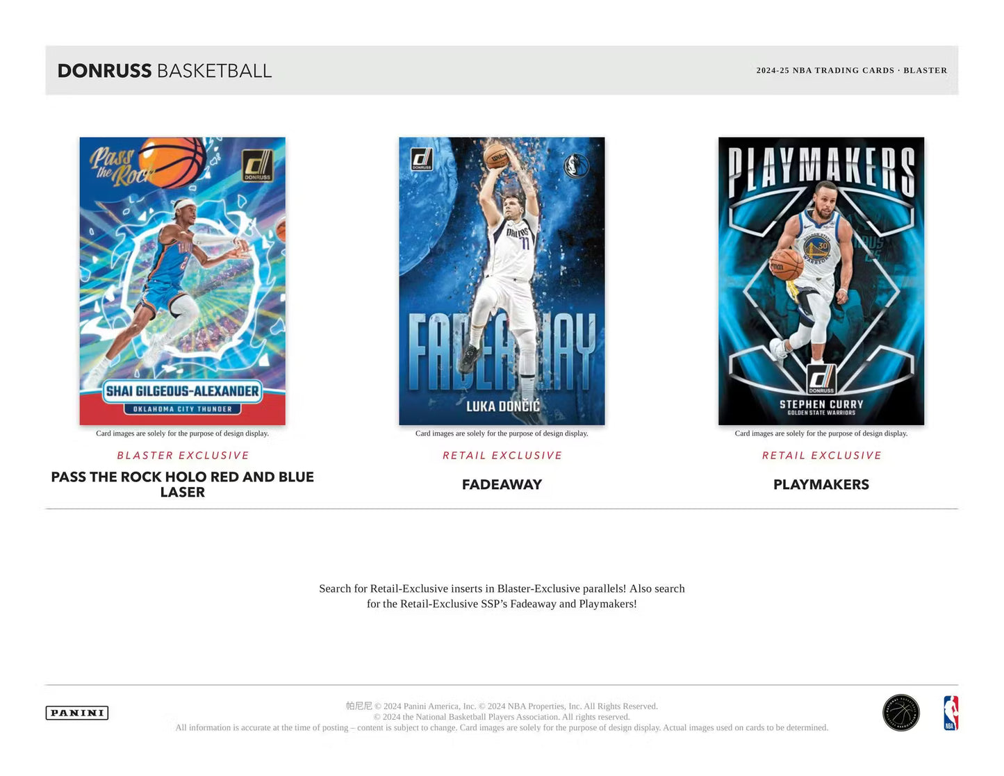 PANINI Donruss Basketball 2024/25 – Blaster Pack (15 Cartes)