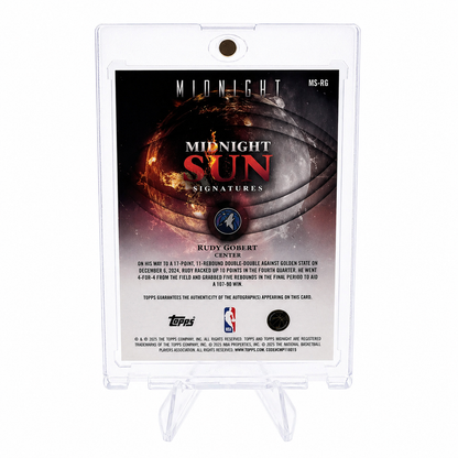 TOPPS – Carte Auto Rudy Gobert “Midnight Sun Signatures” 2025