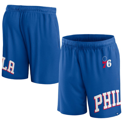 FANATICS - Short Philadelphia 76ers Free Throw Mesh Royal Taille M