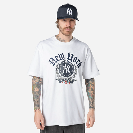New Era - T-shirt New York Yankees MLB Throwback Prep - Blanc
