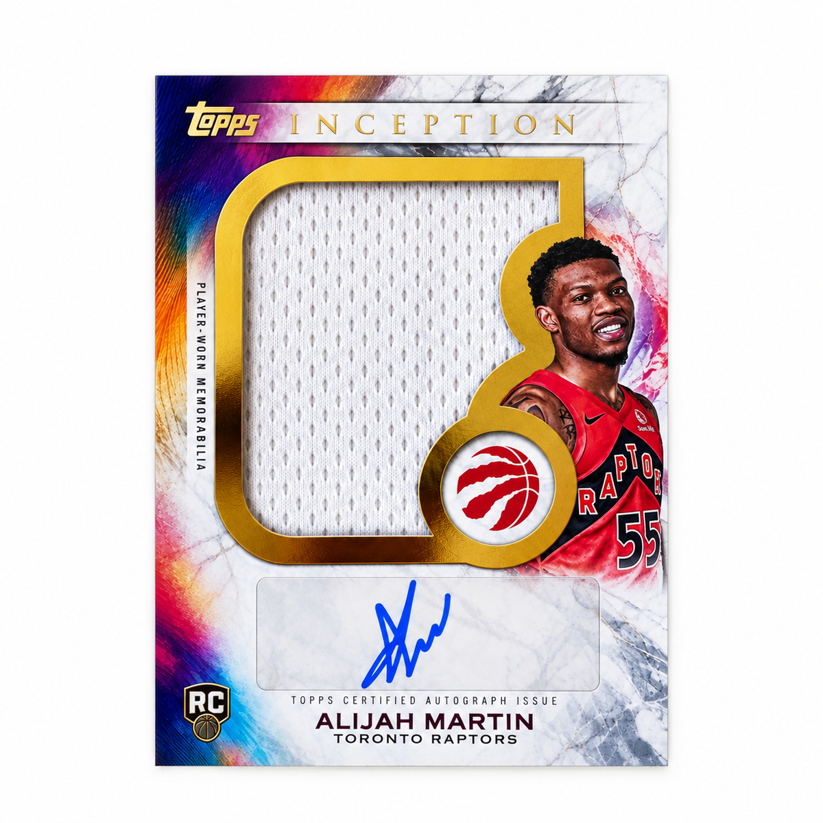 TOPPS - Carte Alijah Martin RC Auto Jumbo Relic – Inception 2025-26 – Toronto Raptors