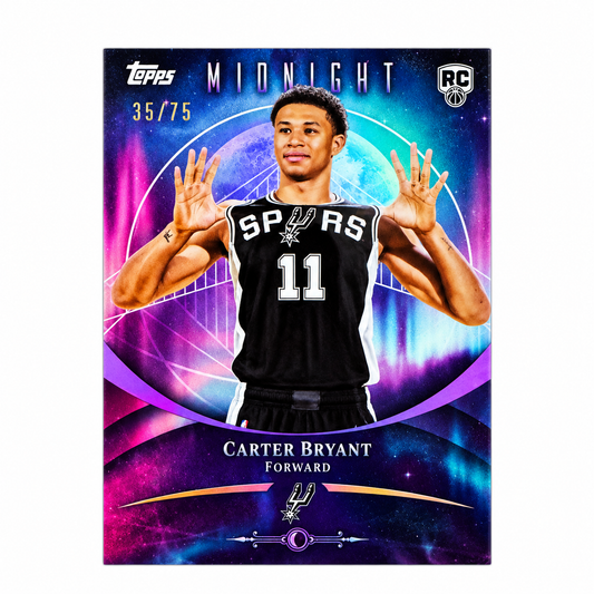 TOPPS - Carte Carter Bryant RC Purple /75 – Topps Midnight 2025-26 – San Antonio Spurs