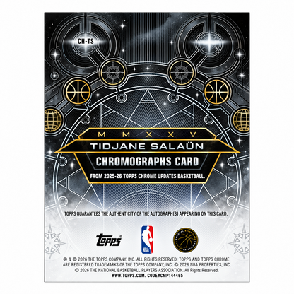 TOPPS - Carte Tidjane Salaün Auto Red /5 – Chrome Update 2025-26 – Charlotte Hornets