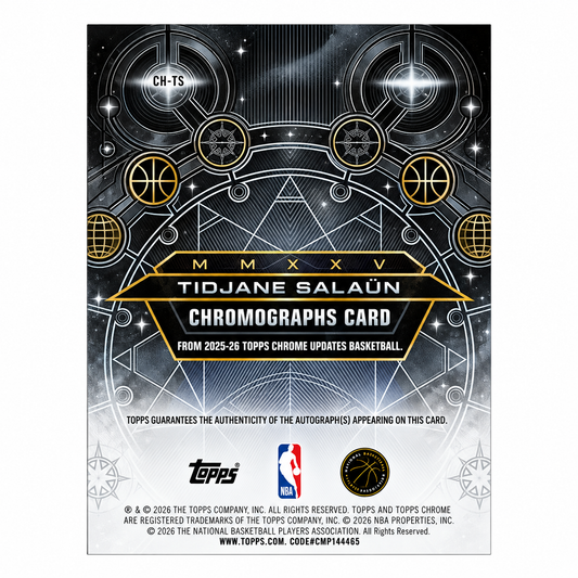 TOPPS - Carte Tidjane Salaün Auto Red /5 – Chrome Update 2025-26 – Charlotte Hornets