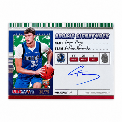 TOPPS - Auto Cooper Flagg Rookie Signatures Auto /75 2025-26 – Dallas Mavericks