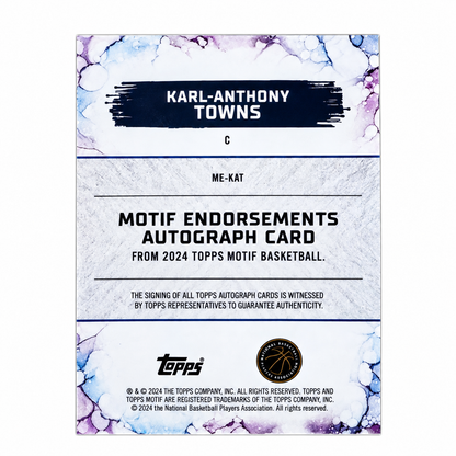 TOPPS - Autographe Karl Anthony Towns 06/25 Minnesota Timberwolves  2024
