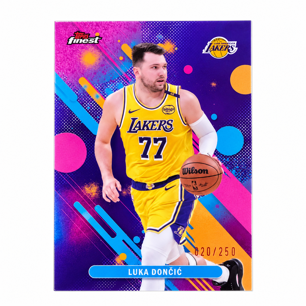 TOPPS - Carte Luka Dončić Common Orange /250 – Finest 2025-26 – Los Angeles Lakers