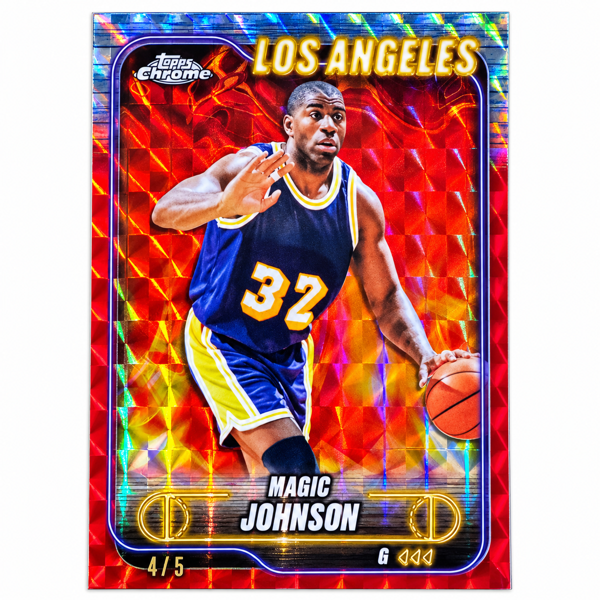 TOPPS – Carte Magic Johnson /5 Topps Chrome 2024 #59 Refractor