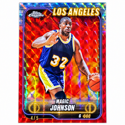 TOPPS – Carte Magic Johnson /5 Topps Chrome 2024 #59 Refractor