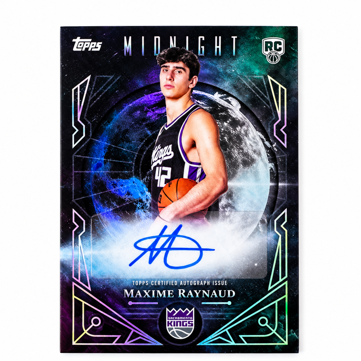 TOPPS - Auto Maxime Raynaud RC – Midnight Sun – Sacramento Kings