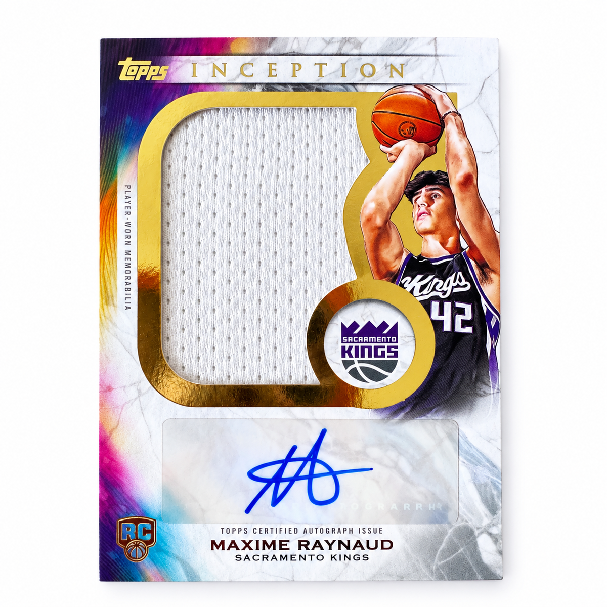 TOPPS - Auto Maxime Raynaud RC Auto Relic Rookie Inception – Sacramento Kings